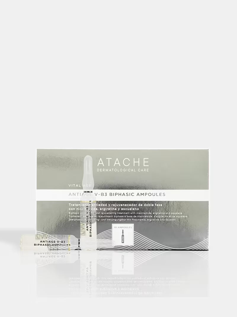 Atache Vital Age V_B3 Biphasic veido ampulių pakuotė su viena ampule, 10 × 2 ml