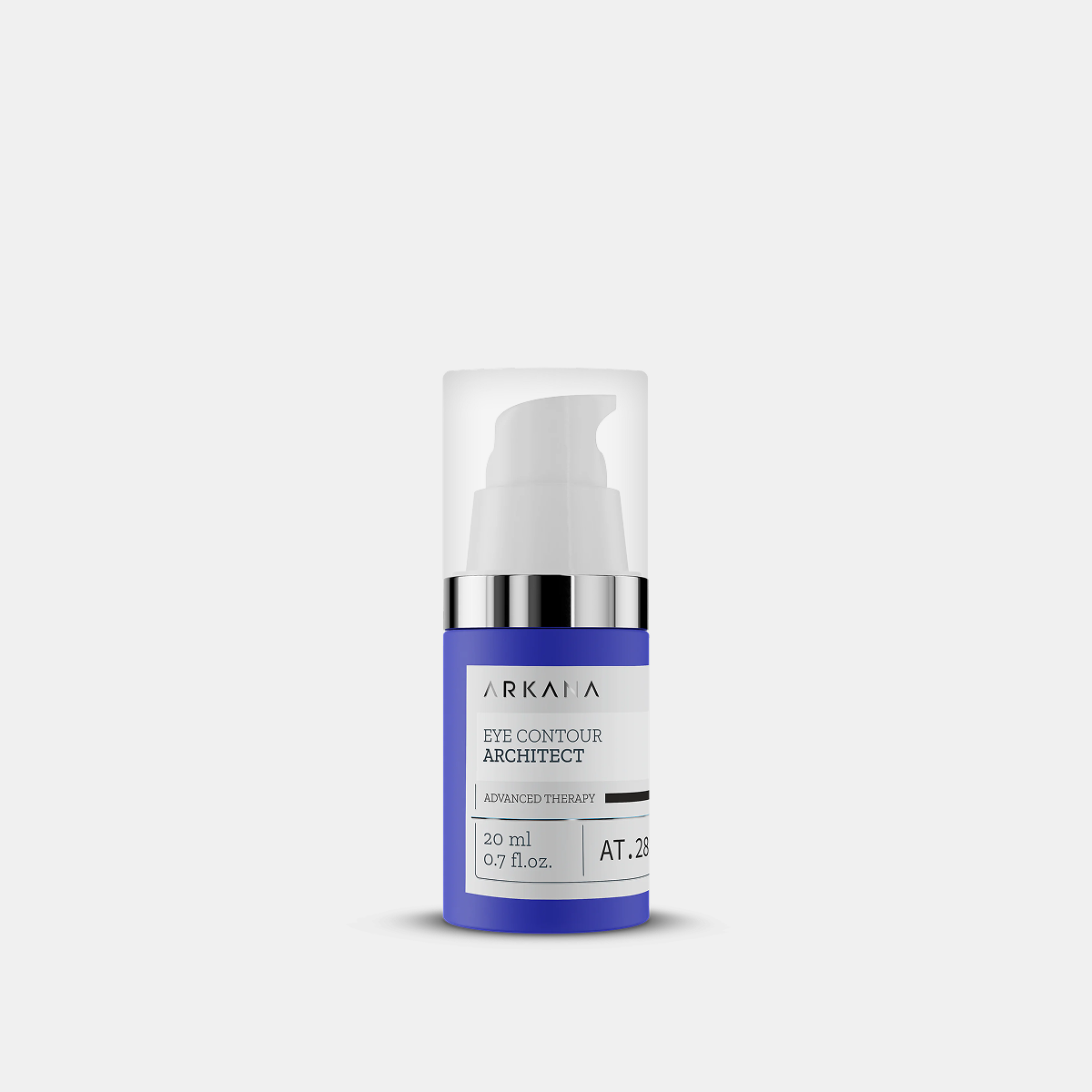 Arkana Eye Contour Architect koreguojančio paakių kremo buteliukas iš priekio, 20 ml