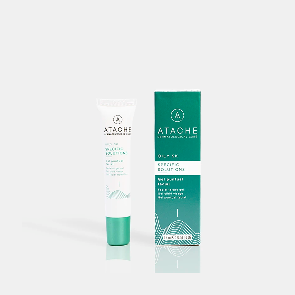 Atache Specific Solution veido gelio tūbelė ir pakuotė iš priekio, 15 ml